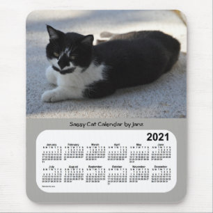 Mousepad Calendário de Gatos Sassy 2021 por Janz