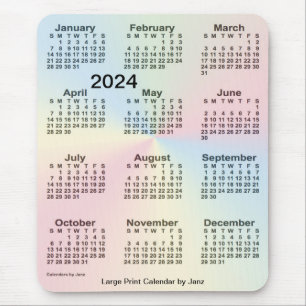 Mousepad Calendário de grande Impressão do Rainbow Cloud 20