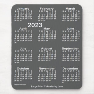 Mousepad Calendário de Impressão de Carvões 2023 por Janz