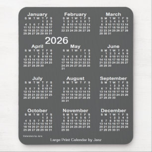 Mousepad Calendário de Impressão de Carvões 2026 por Janz