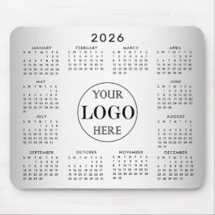 Mousepad Calendário de Logotipo Personalizado de Fundo para
