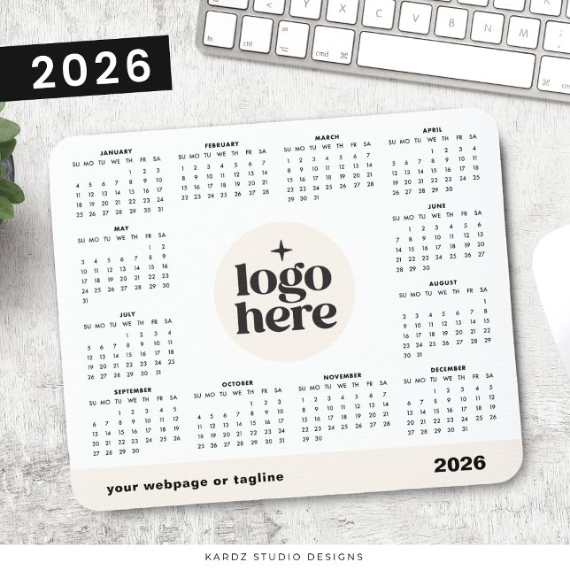 Mousepad Calendário de Marketing Personalizado de Negócios  (Criador carregado)