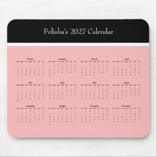 Mousepad Calendário de Mesa 2027 Vista Anual