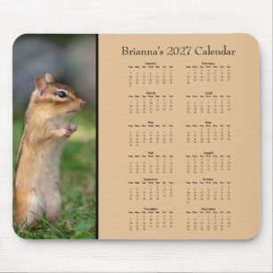 Mousepad Calendário de Mesa Esquilo Personalizado 2027