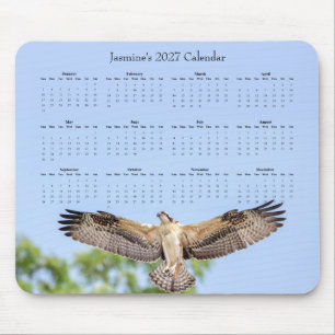 Mousepad Calendário de Mesa Personalizado Águia-Pescadora e