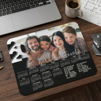 Mousepad Calendário de Mesa Personalizado Moderno 2027 Foto