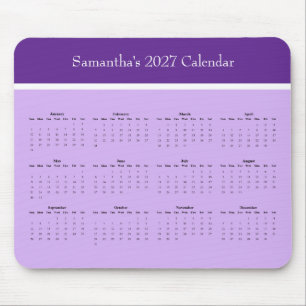 Mousepad Calendário de Mesa Personalizável 2027 Ano Complet