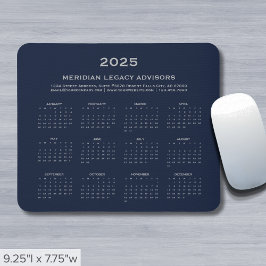 Mousepad Calendário de Negócios Simples 2025