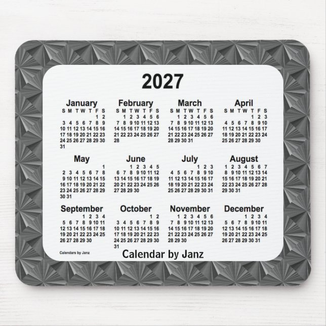 Mousepad Calendário de Ouros Negros 2027 por Janz (Frente)