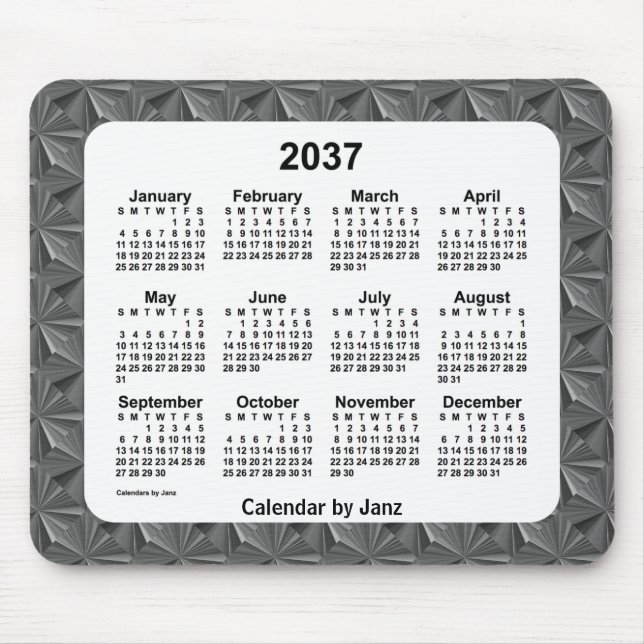 Mousepad Calendário de Ouros Negros 2037 por Janz (Frente)