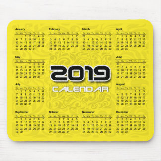 Mousepad Calendário de Pad do Mouse 2019