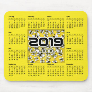 Mousepad Calendário de Pad do Mouse 2019