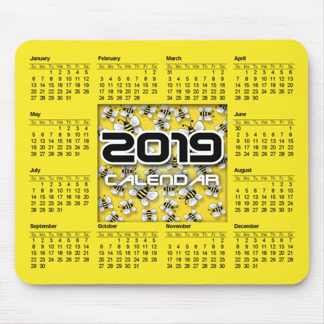 Mousepad Calendário de Pad do Mouse 2019 (Frente)