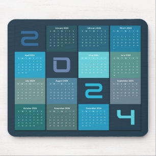 Mousepad Calendário de Pad do Mouse 2024