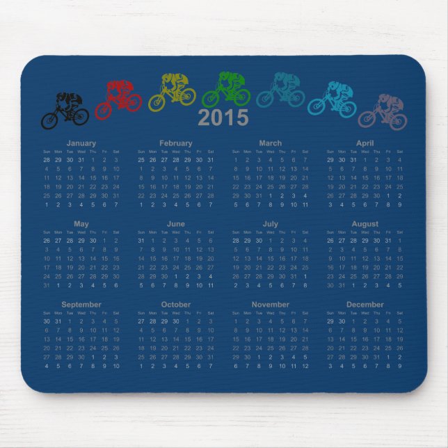 Mousepad Calendário de salto MTB da descida 2015 (Frente)