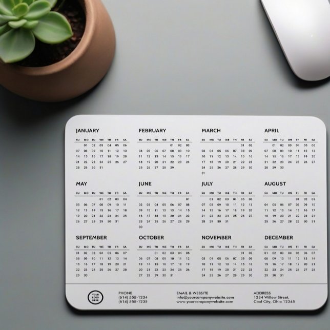 Mousepad Calendário de Troca de Logotipo Personalizável da  (Desk mouspad calendar)