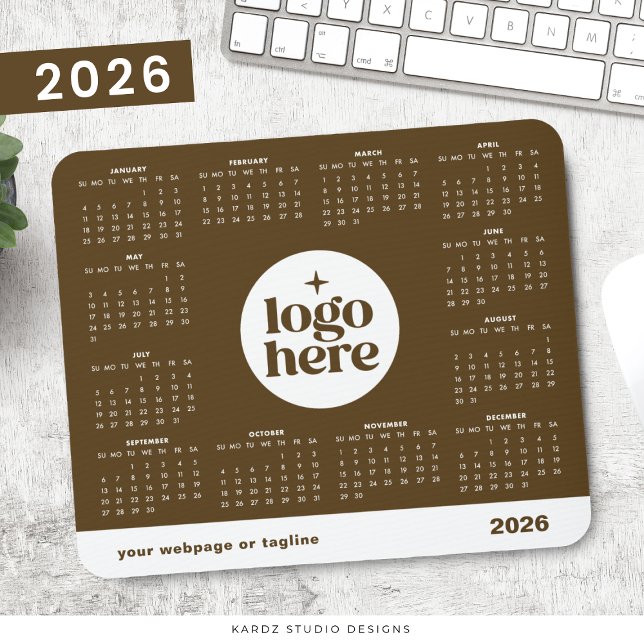 Mousepad Calendário do Ano de Cheio Marrom com marca comerc (Criador carregado)