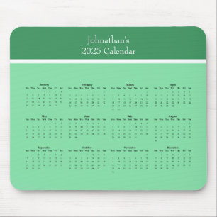 Mousepad Calendário do ano de cheio personalizável 2025