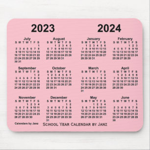 Mousepad Calendário do Ano Escolar 2023-2024 por Janz Pink