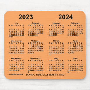 Mousepad Calendário do Ano Escolar 2023-2024 por Janz Sandy