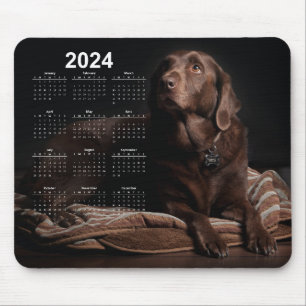 Mousepad Calendário do Chocolate Labrador Retriever 2024