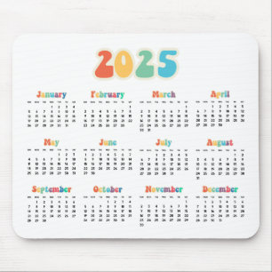 Mousepad Calendário do Hippie 2022 retroativo 60s