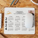 Mousepad Calendário do Marketing de logotipo de empresa per<br><div class="desc">Este moderno mousepad de calendário de negócios é personalizado com o nome de sua empresa profissional sob o nome do agente na tipografia quic. Este ímã minimalista preto e branco apresenta o seu logótipo num dos lados e fotografia personalizada no outro. Ferramentas de marketing temporárias para uma empresa em 2024....</div>