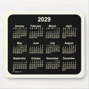 Mousepad Calendário do Neon Sepia 2029 por Janz Dois Tom