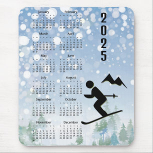 Mousepad Calendário do Skiing Design 2025