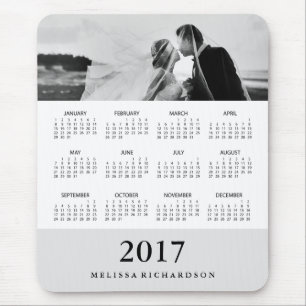 Mousepad Calendário e Foto da Faixa de Cinzas Moderna 2017