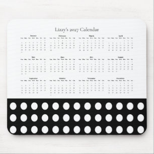 Mousepad Calendário Elegante de Pontos 2027 Personalizado