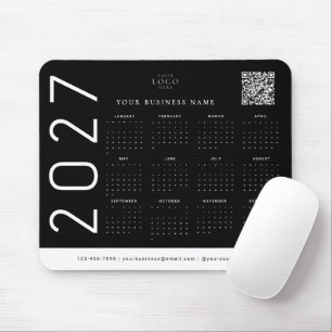 Mousepad Calendário Empresarial Logotipo Preto 2027 Corpora