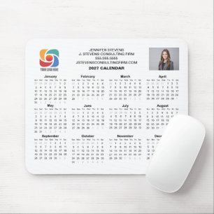 Mousepad Calendário Empresarial Personalizado 2027 Logotipo