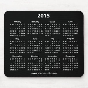 Mousepad Calendário Empresarial Preto e Branco 2015