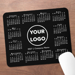 Mousepad Calendário Empresarial Simples 2027 Logotipo em Pr