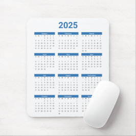 Mousepad Calendário geral do Bliue e White 2025