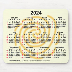 Mousepad Calendário ISO 2024 Sunny Days 52 Semanas por Janz