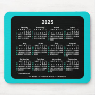 Mousepad Calendário ISO 2025 Neon 52 Semanas por Janz Dois 
