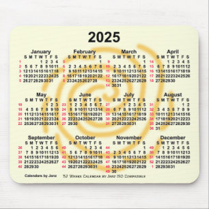 Mousepad Calendário ISO 2025 Sunny Days 52 Semanas por Janz