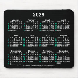 Mousepad Calendário ISO 2029 Neon White 52 Semanas por Janz