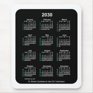 Mousepad Calendário ISO 2030 Neon 52 Semanas por Janz Dois 