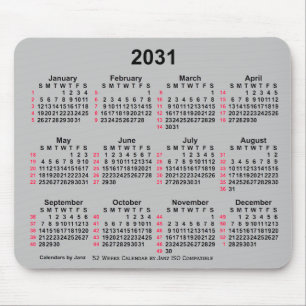 Mousepad Calendário ISO 2031 Silver 52 Semanas por Janz