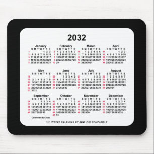 Mousepad Calendário ISO 2032 Black 52 Weeks por Janz Dois T
