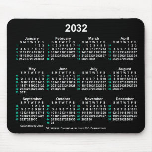 Mousepad Calendário ISO 2032 Neon White 52 Semanas por Janz