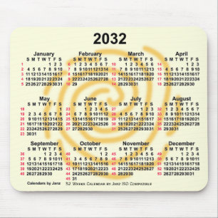 Mousepad Calendário ISO 2032 Sunny Days 52 Semanas por Janz