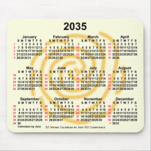 Mousepad Calendário ISO 2035 Sunny Days 52 Semanas por Janz
