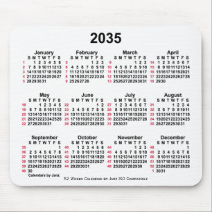 Mousepad Calendário ISO 2035 White 52 Weeks por Janz