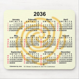 Mousepad Calendário ISO 2036 Sunny Days 52 Semanas por Janz