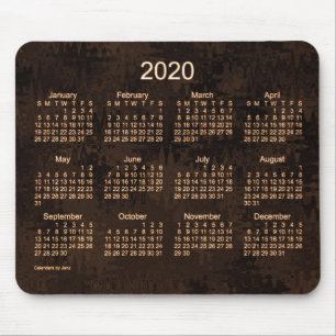 Mousepad Calendário Louco de Quilt Brown de 2020 por Janz