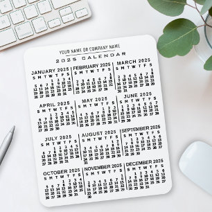 Mousepad Calendário Mensal de 2023 Anos Nome Personalizado